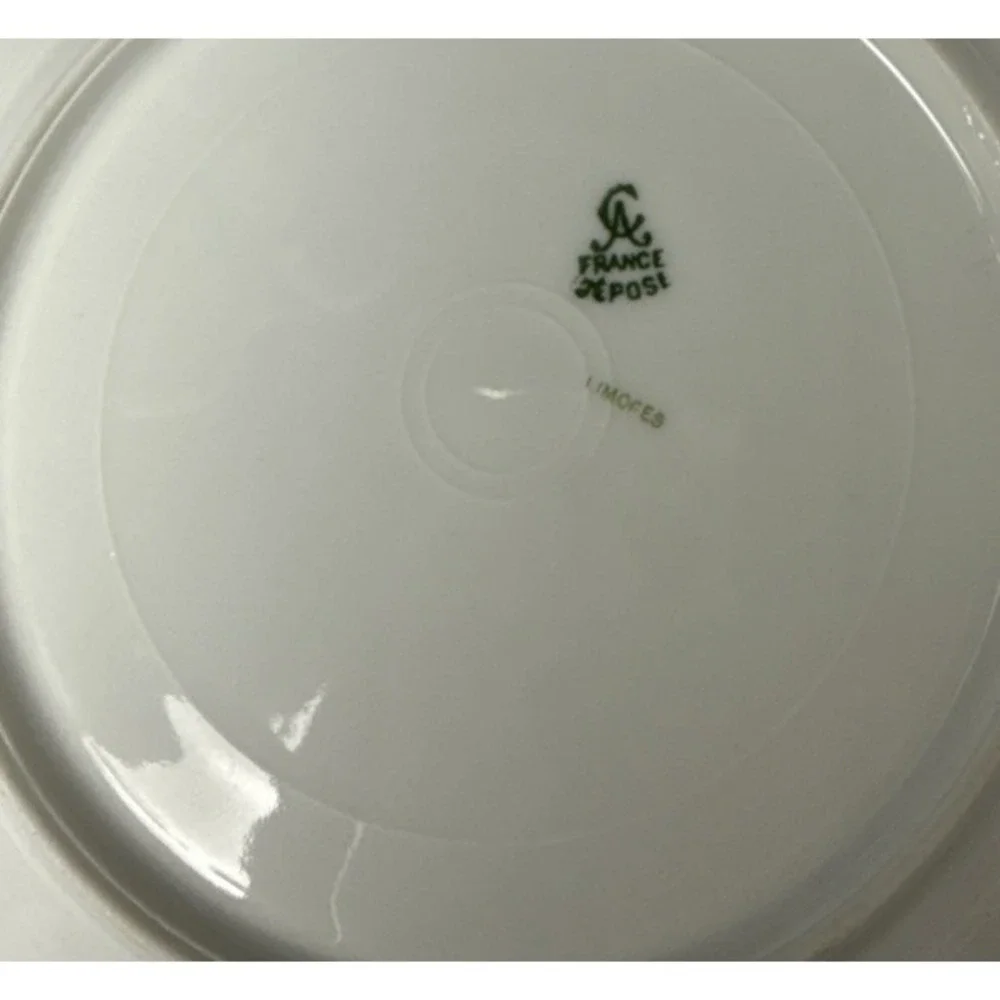 19th C  C.A. Limoges France Rose Violet Spray Scalloped 7